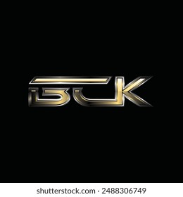 Modern Initial BCK Geometric Business Creative Technology Design Template Logo