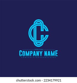 Modern initial CC logo letter simple and creative design concept