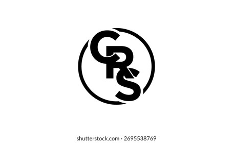 Modern Initial CRS Typographic Letter Logo Design Template