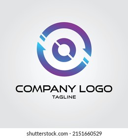 Modern initial Crypto currency O Tech Initial logo blockchain vector