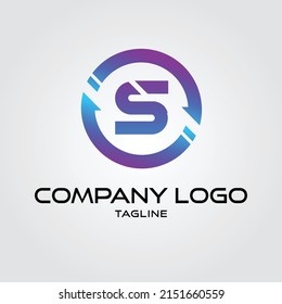 Moderne Kryptowährung S Tech Initial Logo Blockchain Vektorgrafik