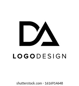 Modern initial DA logo design vector. Abstract infinity logo concept