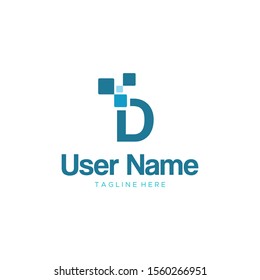Modern Initial Digital Technology Company Logo Drsign Tamplate