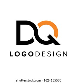 Modern initial DQ linked logo design vector