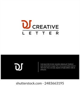 modern initial DU UD logo design vector profesional letter  geometric brand template