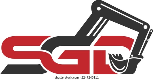 diseño moderno del logotipo de excavación inicial 