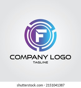 Modern initial F Tech Initial logo vector
