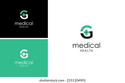 modern initial G medical health vector, medical technology clinic design