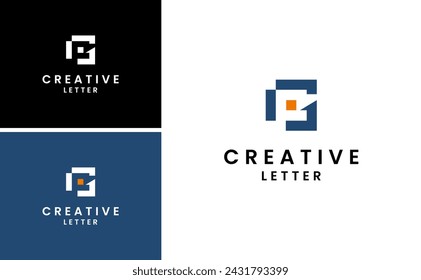 modern initial GP PG logo design vector