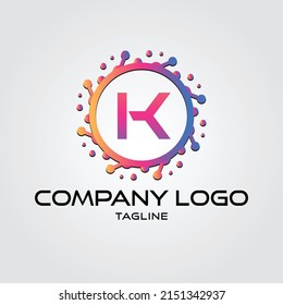 Modern initial K Tech Initial logo vector