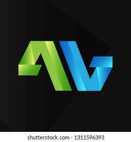 Modern Initial Letter AB Logo Design Vector Eps.10