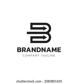 Modern Initial Letter B Arrow Logo Design Template