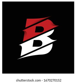 modern initial letter b cut style logo. simple icon, template design