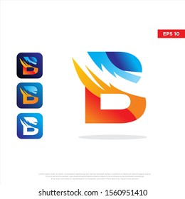 modern initial letter b electric logo. simple icon template design. isolated on white