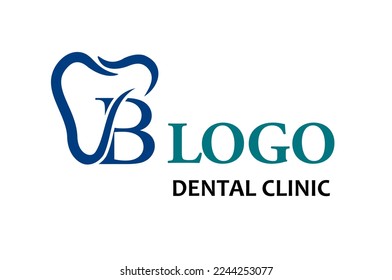 Carta inicial moderna B con estilo de arte de línea dental para atención de salud dental y clínica dental, plantilla de ideas con logotipo de negocios de odontología