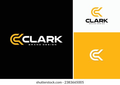 Modern Initial Letter C or CK KC Monogram logo design