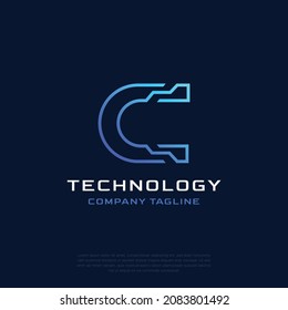 Modern Initial Letter C Infinity Line Logo Design Template