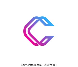 Modern Initial Letter C Infinity Line Logo Design Template