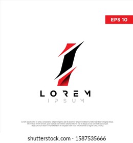 modern initial letter i cut style logo. simple icon, template design