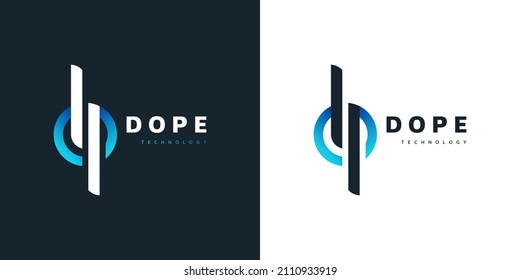 Modernes Logo-Design für den Anfangsbuchstaben D und P. DP-Letter-Logo für die Unternehmensidentität