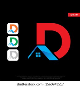 modern initial letter d real estate logo. simple icon template design