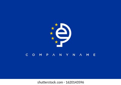 modern initial letter E P  logo. simple icon, template design