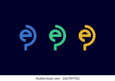 modern initial letter E P logo. simple icon, template design