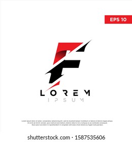 modern initial letter f cut style logo. simple icon, template design