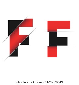 modern initial letter f cut style logo. simple icon, template design