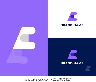 Modern Initial Letter F and E Linked Logo