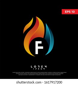 modern initial letter f fire logo. simple icon, template design