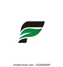 Modern Initial Letter F Logo Design With Leaf For Your Company - Vector