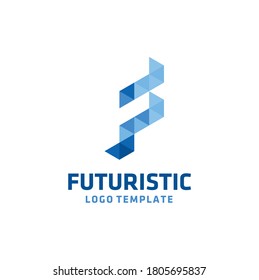 Letra inicial F moderna con un diseño de logotipo sencillo de bajo nivel