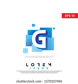 modern initial letter g block logo. simple icon, template design. isolated on white