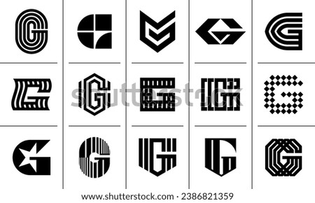 Modern initial letter G logo icon design set