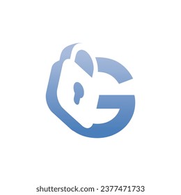 modern initial letter G padlock logo