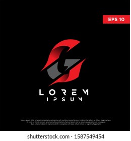 modern initial letter g slice style logo in black background. simple icon, template design