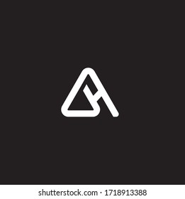 Modern initial letter H logo line with triangle