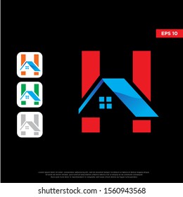modern initial letter h real estate logo. simple icon template design