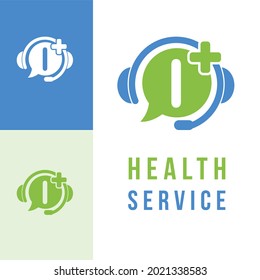 Modern Initial Letter I for Health Medicine Consultation Logo. Asking Clinic Medical Health Care Support Consultant Service Logo Deign Concept