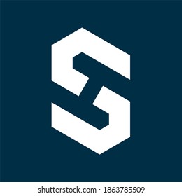 logotipo de letra inicial moderna hs o sh