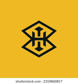 letra inicial moderna logotipo de marca de líneas IH o HI