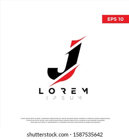modern initial letter j cut style logo. simple icon, template design