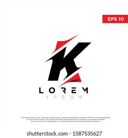 modern initial letter k cut style logo. simple icon, template design