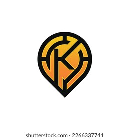 Modern Anfangsbuchstaben, K-Pin-Ortskarte, Logo