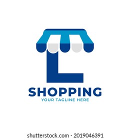 Modern Initial Letter L Shop and Market Logo Vector Illustration. Perfect for Ecommerce, Sale, Discount or Store Web Element