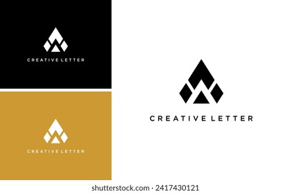 modern initial letter A logo triangle shape vector template
