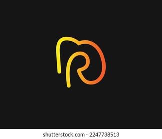 Letra inicial moderna vector de diseño del logotipo MR