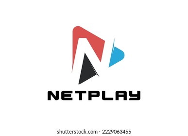 Modern Initial Letter N Triangle for Net Play Music Video or Movie Logo Design