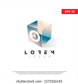 modern initial letter o in a cube logo. 3d icon, template design